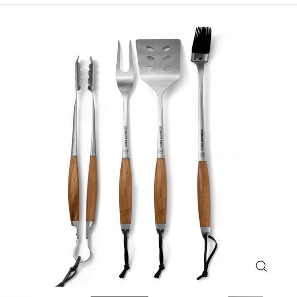 NIB Schmidt Bros Bonded Teak 4-Piece Grill Set - Picture 7 of 7